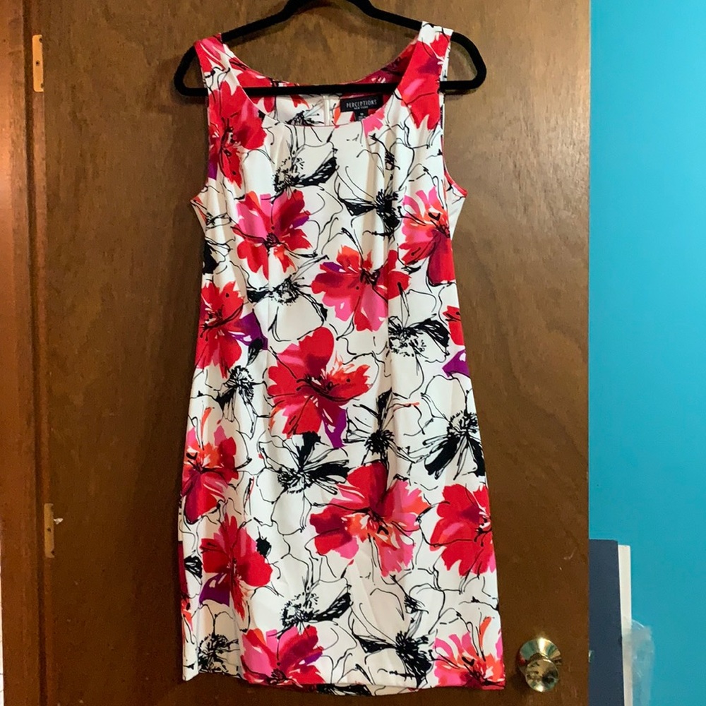Perceptions Size 12 Abstract Floral Sheath Dress